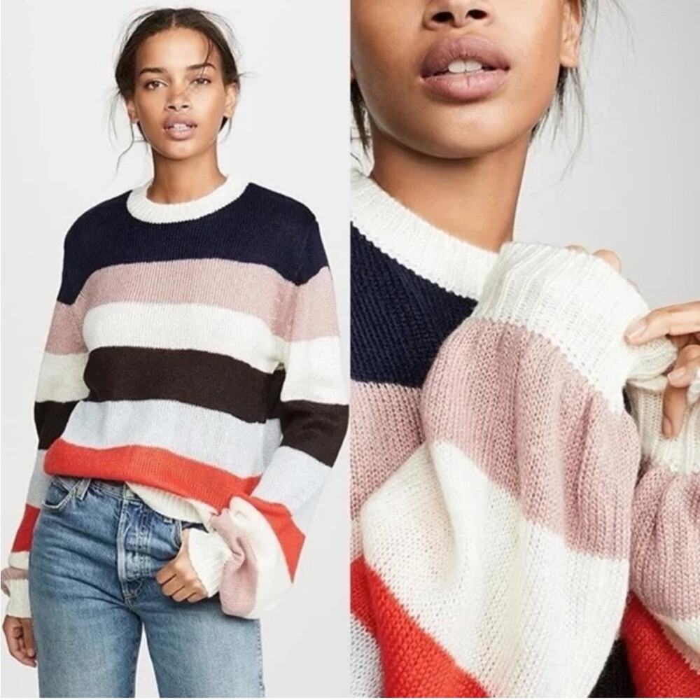 Leyden Striped Balloon Sleeve Sweater